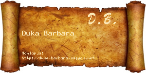Duka Barbara névjegykártya