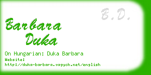 barbara duka business card